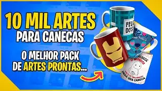 🔴10 Mil Artes Para Canecas! Esse &eacute; o MELHOR PACOTE de Artes para Canecas - Sublima&ccedil;&atilde;o em Canecas