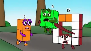 NB 4 в ужасе, потому что боится высоты &mdash; раскраска по мотивам мультфильма &laquo;Numberblocks&raquo;, созданн...