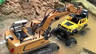 JCB Excavator Rescue Truck 6x6 | Dump Truck And Animals | Fuel Pump For Toy RC | Rescue Toy Car
