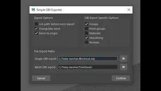Simple OBJ Exporter - Batch exporter tool for Maya