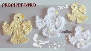 Crochet Bird 🕊🕊|| How to crochet a Dove 🕊 in applique|| simple pattern