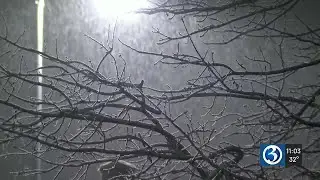 Wet, heavy snow creates difficult driving conditions across eastern Connecticut
