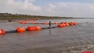 Funny falls into Mongla River at Spring tide