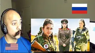 American Reacts To Армия красоты ⭐ 5 САМЫХ ЖЕНСКИХ АРМИЙ ⭐ ЦАХАЛ vs КНДР vs YPJ