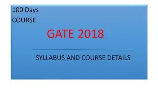 GATE 2018 - EE - 100 days course strategy