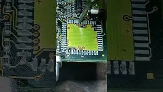 Solder rework  of surface mount chip using hot air and solder paste - #asmr   #soldering