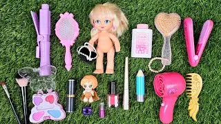 Набор для салона красоты для куклы со светлыми волосами 💄 | Игрушки для макияжа, фен и аксессуары...