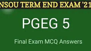 PGEG Paper 5 final exam Question & Answer 2021//NSOU final exam