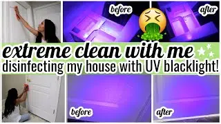 UV BLACKLIGHT + DISINFECTING MY HOUSE | EXTREME CLEANING MOTIVATION | CLEAN WITH ME