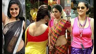 Keerthi Suresh Hot Moments in saree