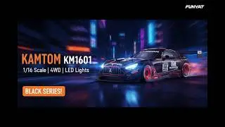 KAMTOM KM1601 Black Series RC Drift Car 116 4WD Drift Model Car High Speed Racing Car With Light😍