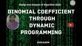 Binomial coefficient using dynamic programming