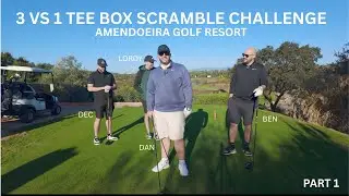 OUR FIRST YOUTUBE VIDEO!!! 3 VS 1 TEE BOX SCRAMBLE CHALLENGE...... WITH A TWIST.........