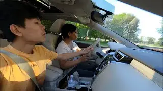 Budi la first time gadi kudako.. Wife driving practice Nepali vlogg in US. #Nepalivlog