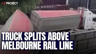 Truck Splits Above Railway In Melbourne
