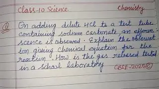 On adding dilute HCl to a test tube containing sodium bicarbonate an .. | cbse class 10 science