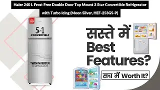 Haier 240 L Frost Free Double Door Top Mount 3 Star Convertible Refrigerator with Turbo Icing (Moon