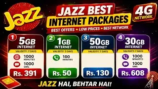 Jazz New Weekly Internet Packages 2026 | 5GB, 30GB, 50GB & 1GB Offers | Latest Jazz Packages