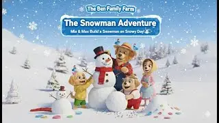 ❄️ The Ben Family Farm - The Snowman Adventure | Mia & Max Build a Snowman on a Snowy Day! ☃️✨