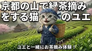 新緑いっぱい!!京都の山で抹茶摘み体験!!ねこの一日に密着🐱🍃