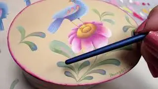 Learn to Paint a Folk Art Design with Strokes--Bluebird of Happiness Part 2