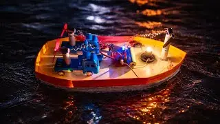 How to Make a Mini Double Truck RC Boat with Light | DIY