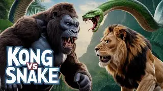 King Kong Faces His Worst Nightmare | Giant Lion vs Monstrous Snake Battle