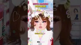 DTI CUSTOM MAKEUP FACE TUTORIAL 🩷 NO DLC #dresstoimpress #dti #roblox #shorts #tutorial