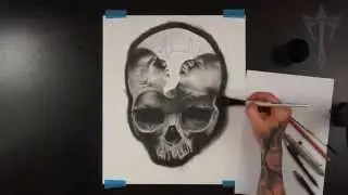 Realistic Skull Drawing Charcoal Horror Surrealism 