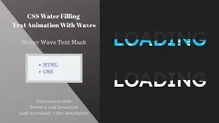 CSS Water Filling Text Animation With Waves | Water Wave Text Mask