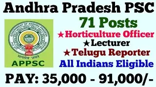 APPSC Horticulture Officer & Others Notification | Andhra Pradesh Govt Jobs @StateZob1987