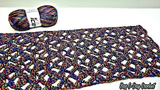 Crochet A Lacy Scarf / Bagoday Crochet Tutorial #668 Subtitles Available in 21 languages