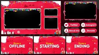 CHRISTMAS STREAM PACK/OVERLAY! PSD TEMPLATE DOWNLOAD!