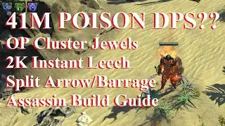 POE 3.10 41M?? POISON DPS Split Arrow/Barrage Assassin Build Guide 2K Instant leech Fast/Boss farmer