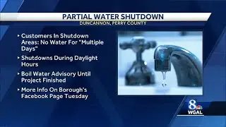 Partial water shutdown in Duncannon