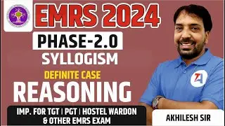 EMRS 2024 | REASONING | Syllogism ( Definite case) | EMRS 2024 Reasoning | Part 1