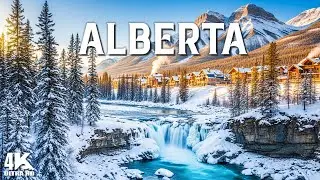 Winter in Alberta Canada 4K | Snowy Rockies, Frozen Lakes & Northern Winter Serenity