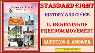 6.Beginning of freedom movement  Questions and Answers Class 8th History Questions and Answers #std8