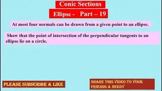 Conic Section  Ellipse 19 ,  Ellipse ,   #ProblemWithSolution , Please Subscribe , Like & Share  🙏
