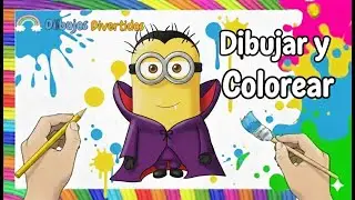 DIBUJAR y COLOREAR Minion Dr&aacute;cula 🧛&zwj;♂️ F&Aacute;CIL | Dibujos para Ni&ntilde;os | DIBUJOS DIVERTIDOS