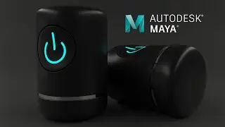 3D product Animation Circular power button that illuminates electronic devices in Autodesk Maya 2018