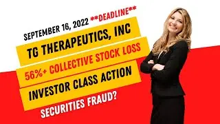 $TGTX TGTX Stock News (#TGTX) STOCKHOLDERS Class Action TG Therapeutics Alert $TGTX