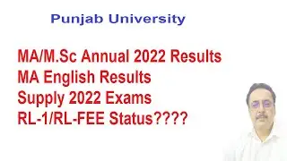 MA/M.Sc Results | MA English Results Annual 2022 /Supply Exams Schedule/Fee/RL-1/RL Fee Status PU