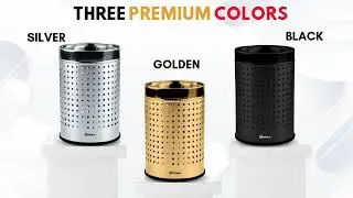 MOFNA Square Perforated Golden Color Dustbin #Dustbin #Trashbin #Golden