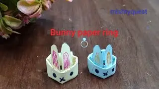 Bunny paper ring 💍|Origami rabbit ring| How to make ring with paper|@mishtyquest