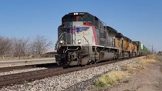 EB Amtrak Sunset Limited 206 Leads AMTK 2 Passager Train Meets WB Union Pacifi... (Read Description)