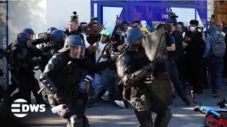 TENSE MOMENTS: French Protesters Clash With Riot Police in Nationwide Violent Protests | AC1E