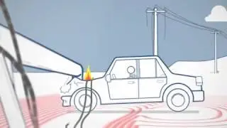 Downed Power Line on Car -Thunder Bay Hydro