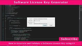 How to Generate and Validate a Software License Key using C# | Software License Key Generator