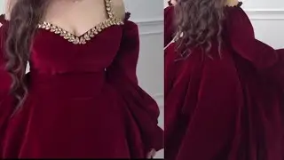 طريقة تفصيل فستان كوخسي من الفوق وكلوش من الاسفل بأكمام راقية